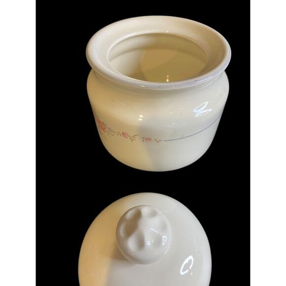 Vintage Pfaltzgraff Trousseau Lidded Sugar Bowl Ivory Floral - Picture 5 of 7